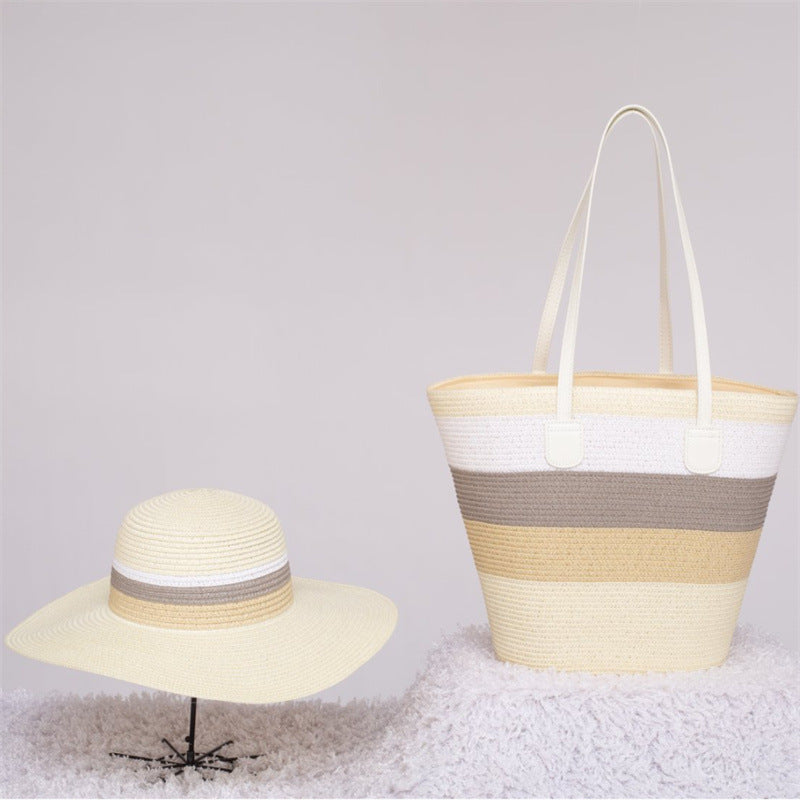 Strand Sonnenhut und Strandtasche Set