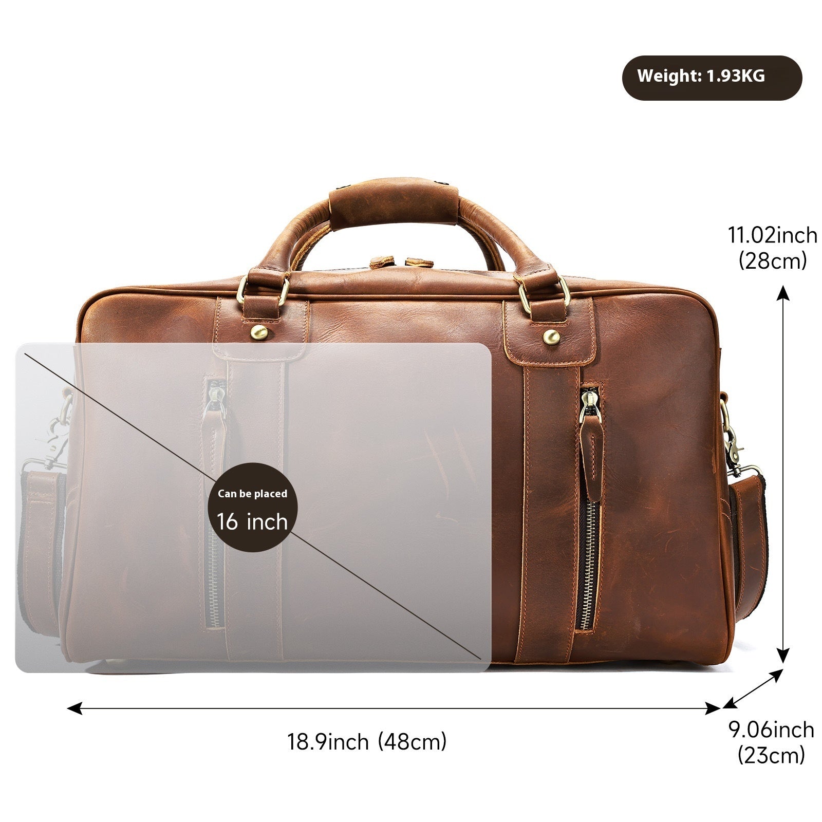 Kurzstrecken Reiseledertasche Herren