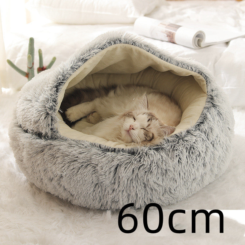 Flauschiges 2 in 1 Hunde- und Katzenbett