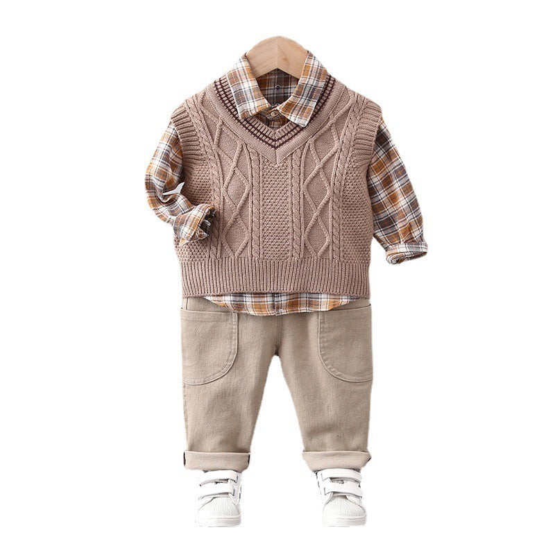 Jungen Pullover Weste Drei-teiliges Set