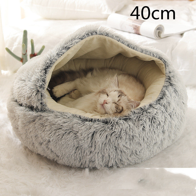 Flauschiges 2 in 1 Hunde- und Katzenbett