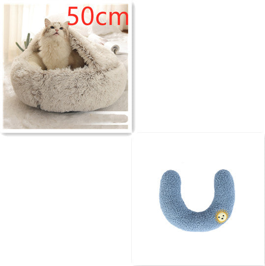 Flauschiges 2 in 1 Hunde- und Katzenbett