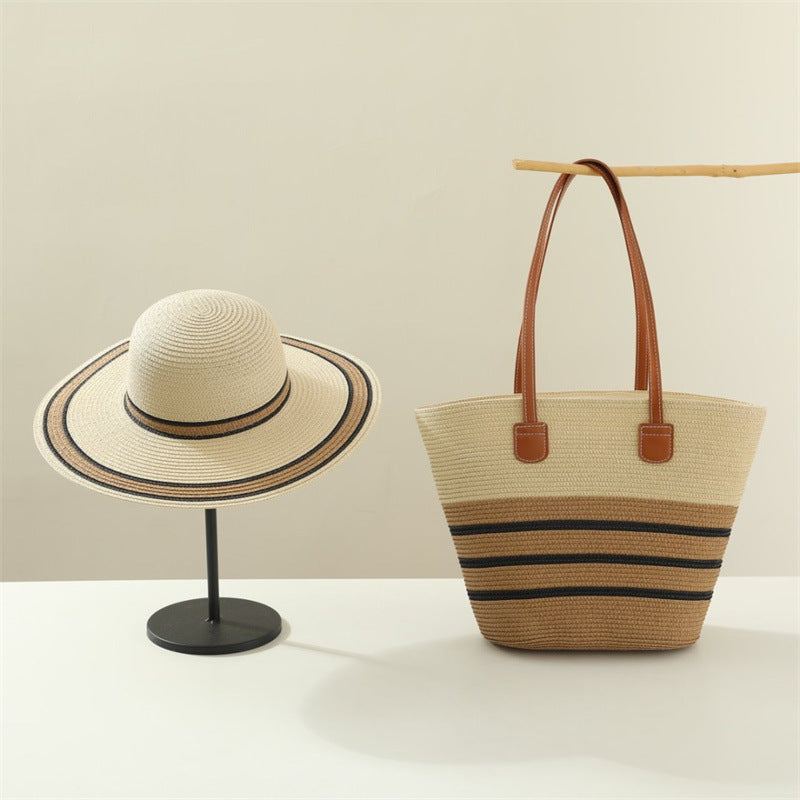 Strand Sonnenhut und Strandtasche Set