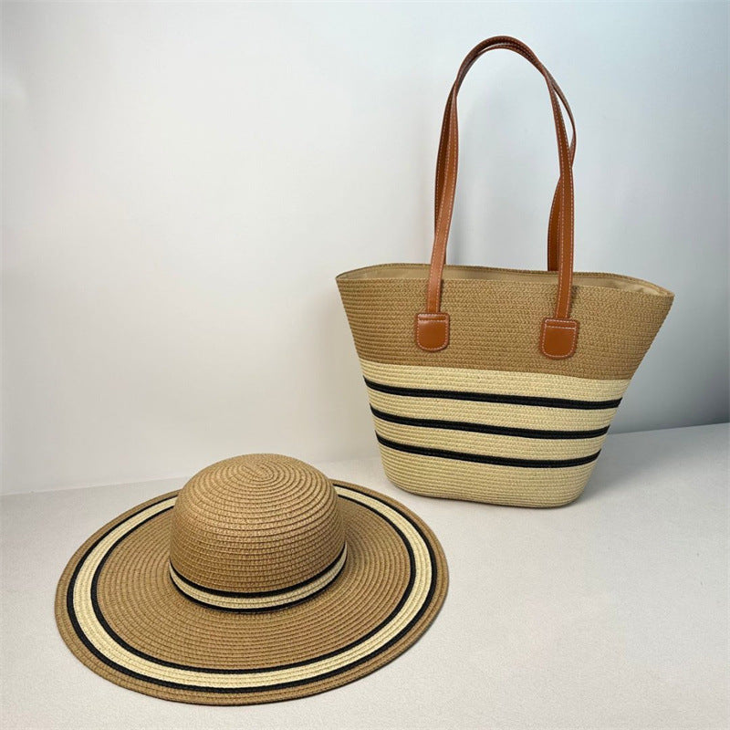 Strand Sonnenhut und Strandtasche Set