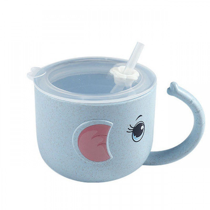 Kinder Becher aus Silikon mit Strohhalm