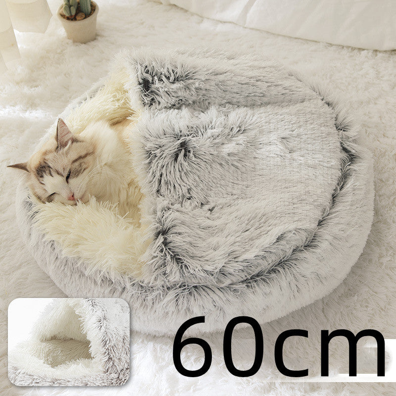 Flauschiges 2 in 1 Hunde- und Katzenbett