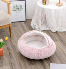 Flauschiges 2 in 1 Hunde- und Katzenbett