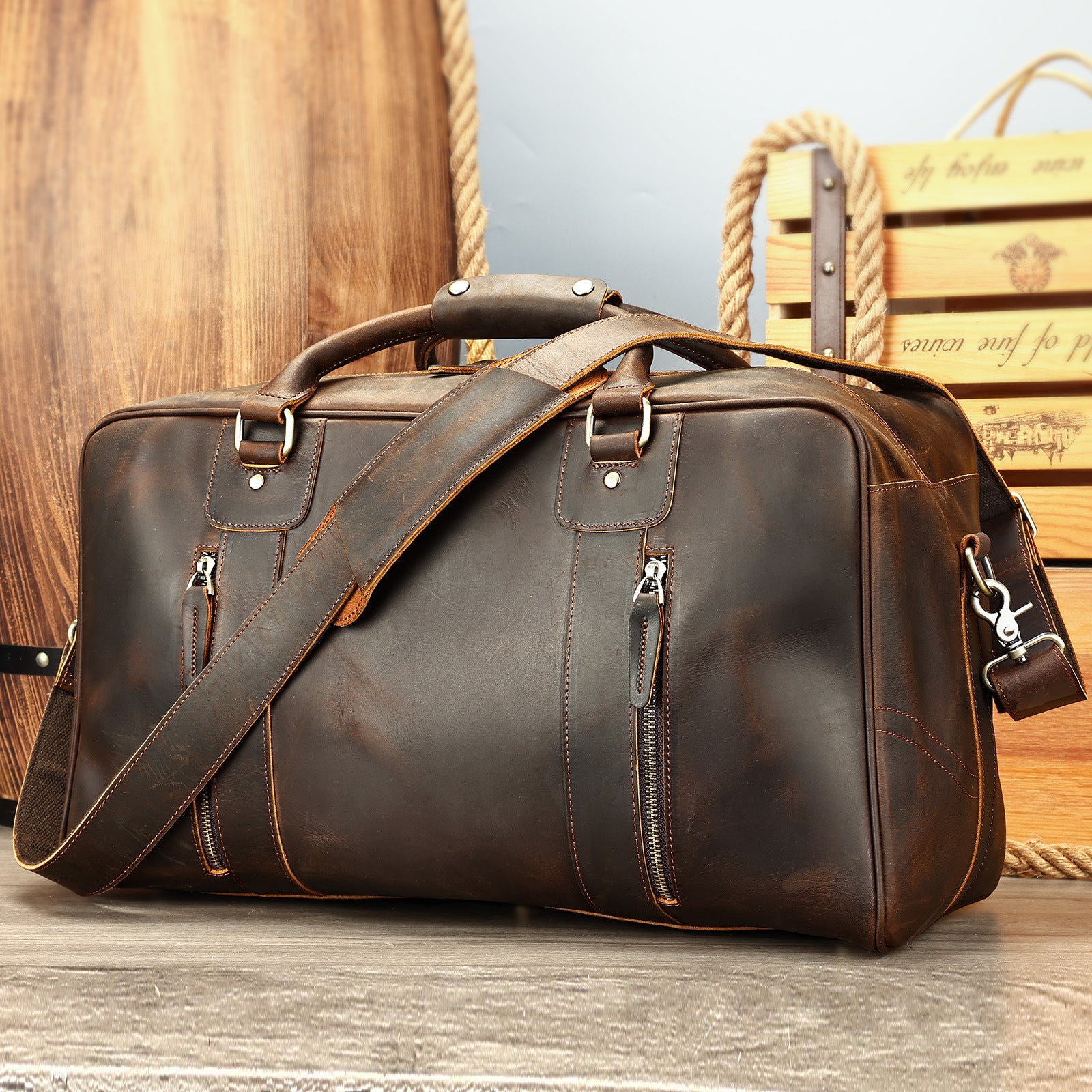Kurzstrecken Reiseledertasche Herren