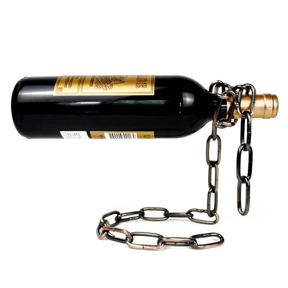 Moderne Eisenkette Weinregal