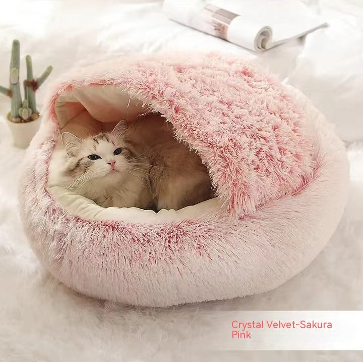 Flauschiges 2 in 1 Hunde- und Katzenbett