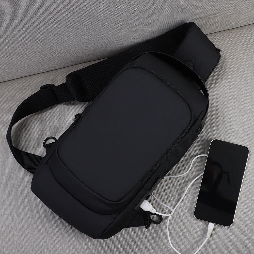 Herren Crossbody Umhängetasche mit USB-Ladefunktion