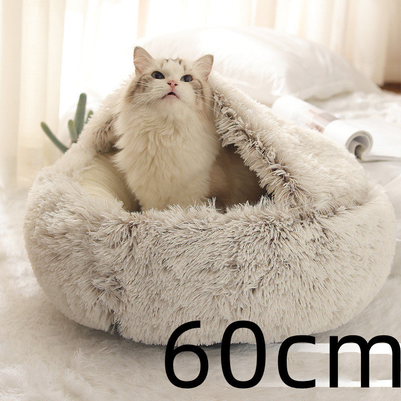 Flauschiges 2 in 1 Hunde- und Katzenbett