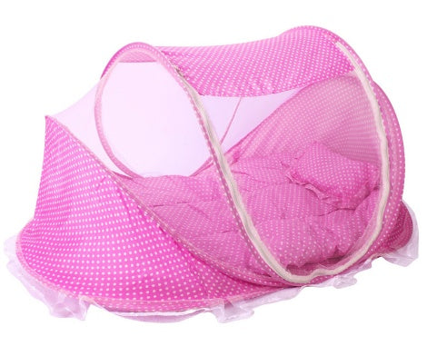 Faltbares Babybettnetz mit Kissen
