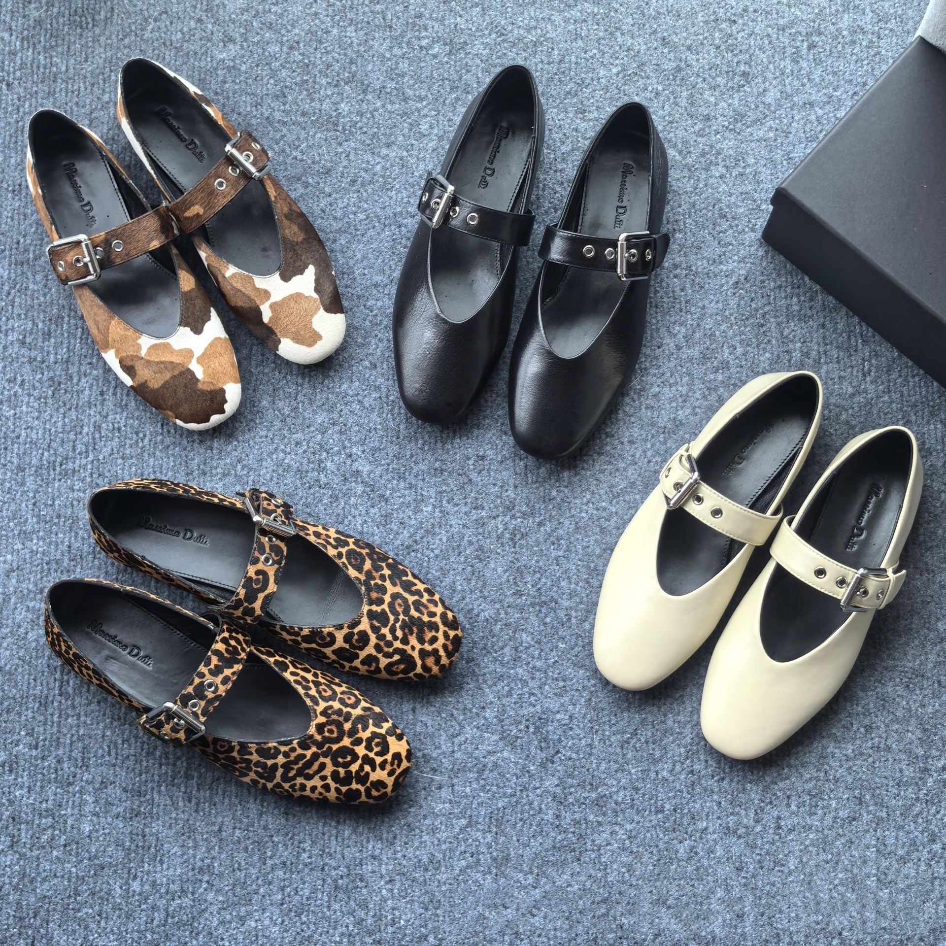 Bequeme Freizeitschuhe aus Leder mit dekorativer Schnalle für Damen
