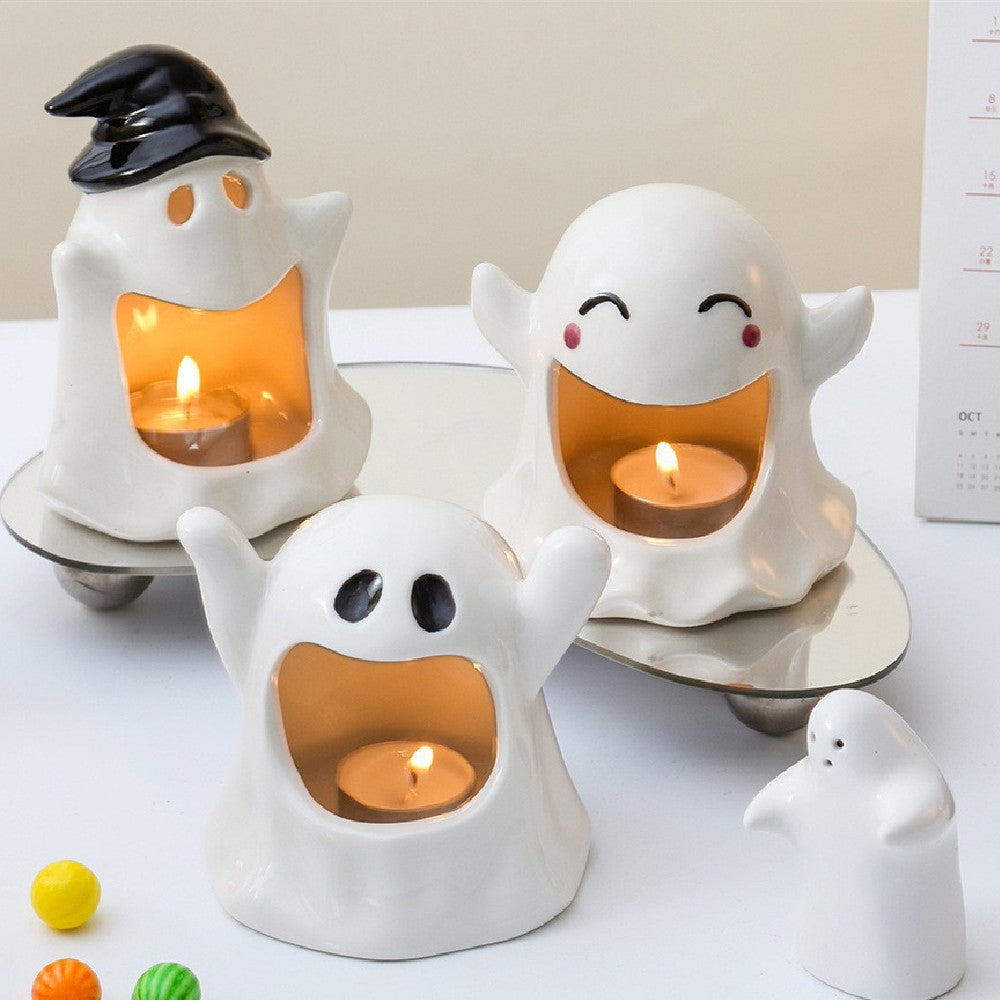 Halloween Keramik Kerzenhalterung