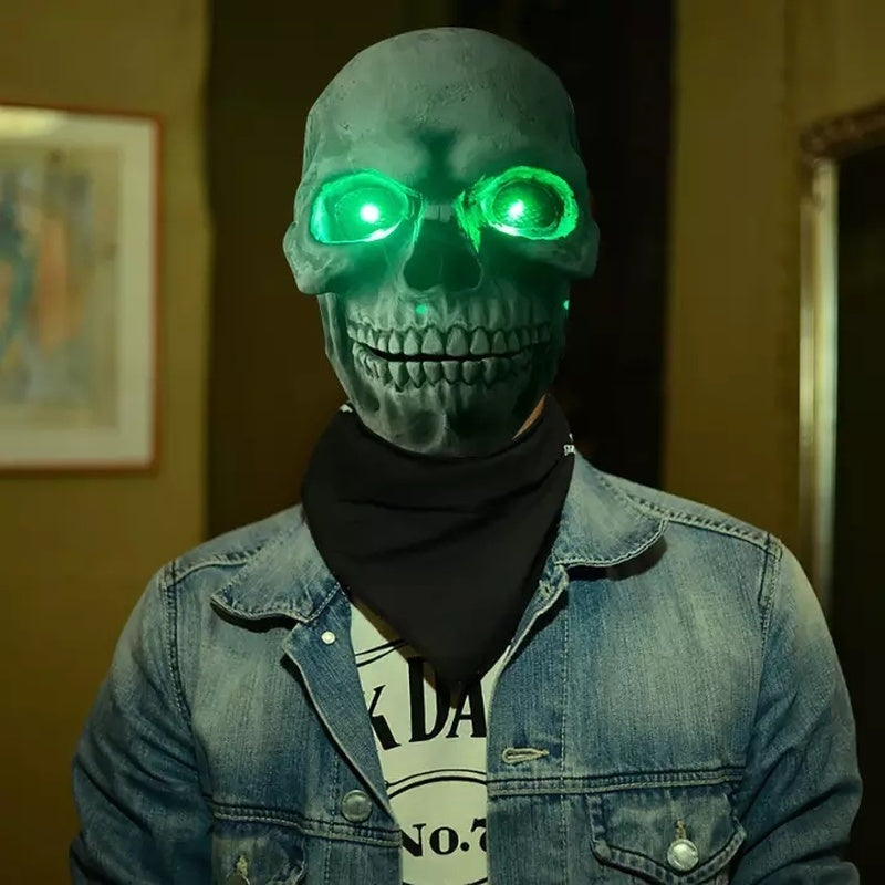 Halloween-Totenkopf-Latexmaske mit beweglichem Mund
