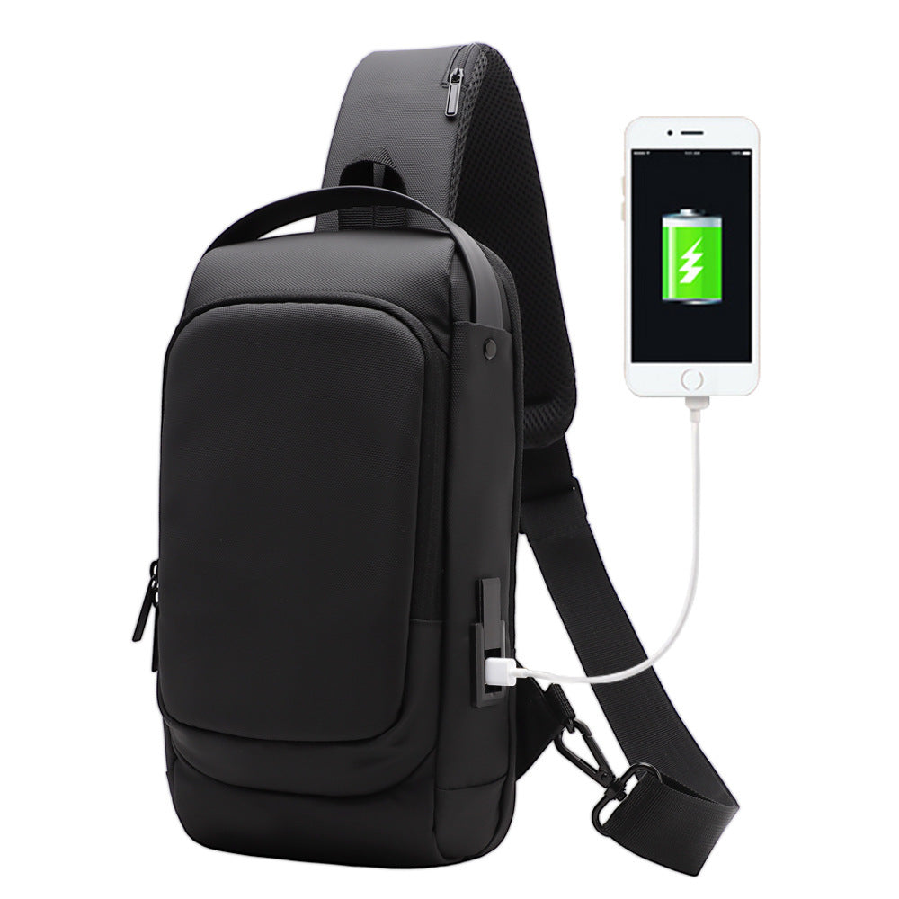 Herren Crossbody Umhängetasche mit USB-Ladefunktion