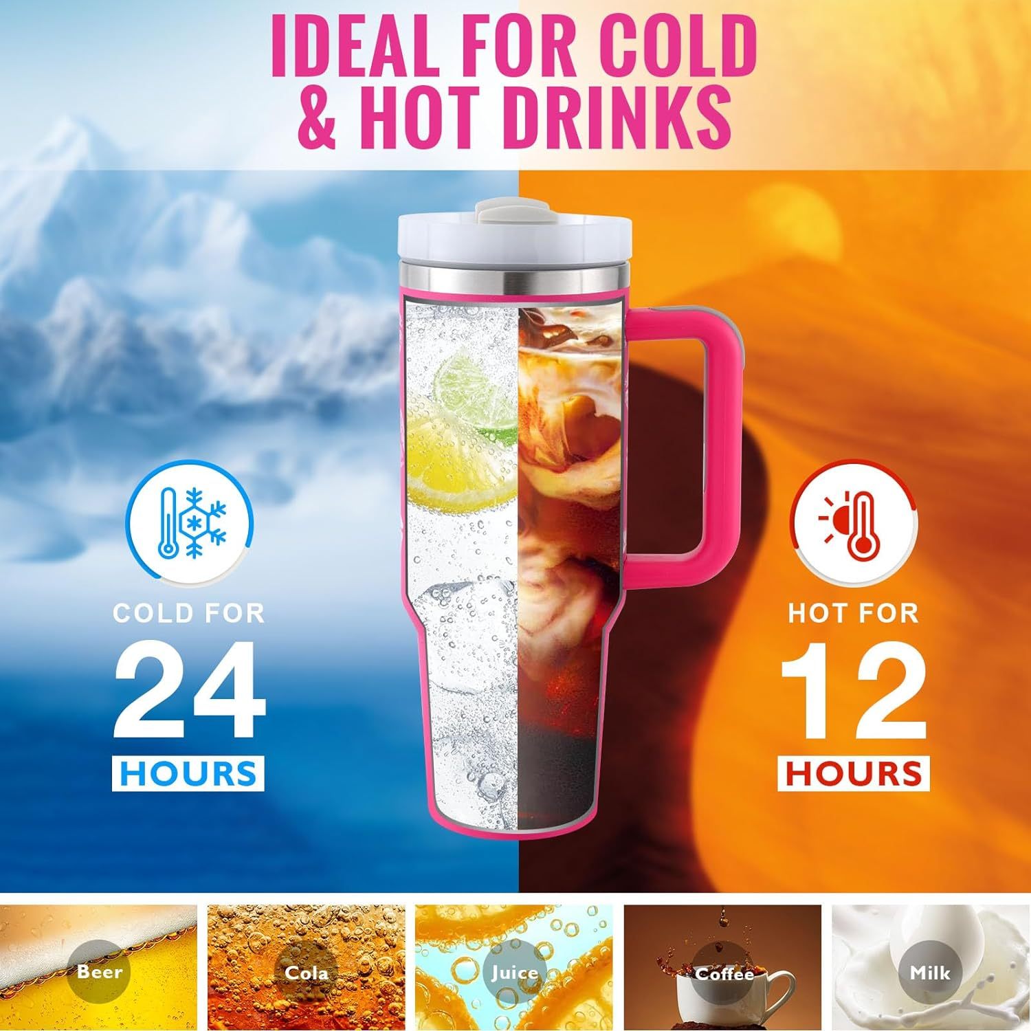 Thermobecher mit Strohhalm
