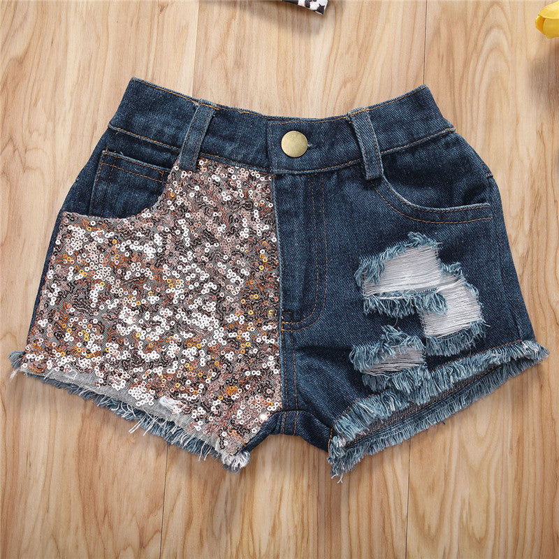 3Pcs Anzug - Mädchen Leopard Kurzarm