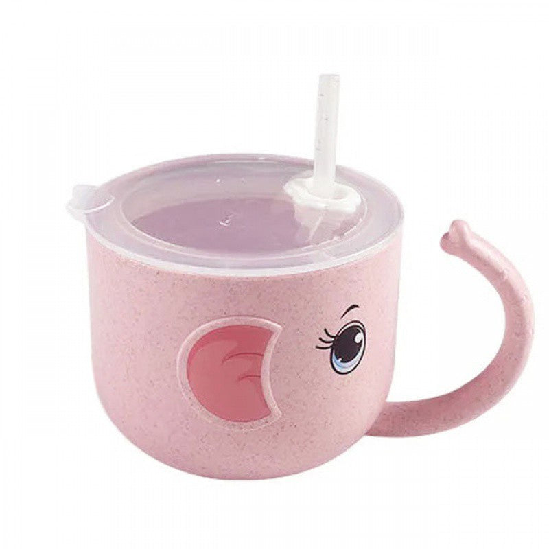 Kinder Becher aus Silikon mit Strohhalm