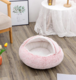 Flauschiges 2 in 1 Hunde- und Katzenbett