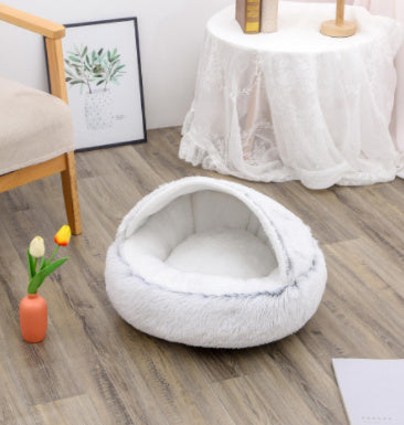 Flauschiges 2 in 1 Hunde- und Katzenbett