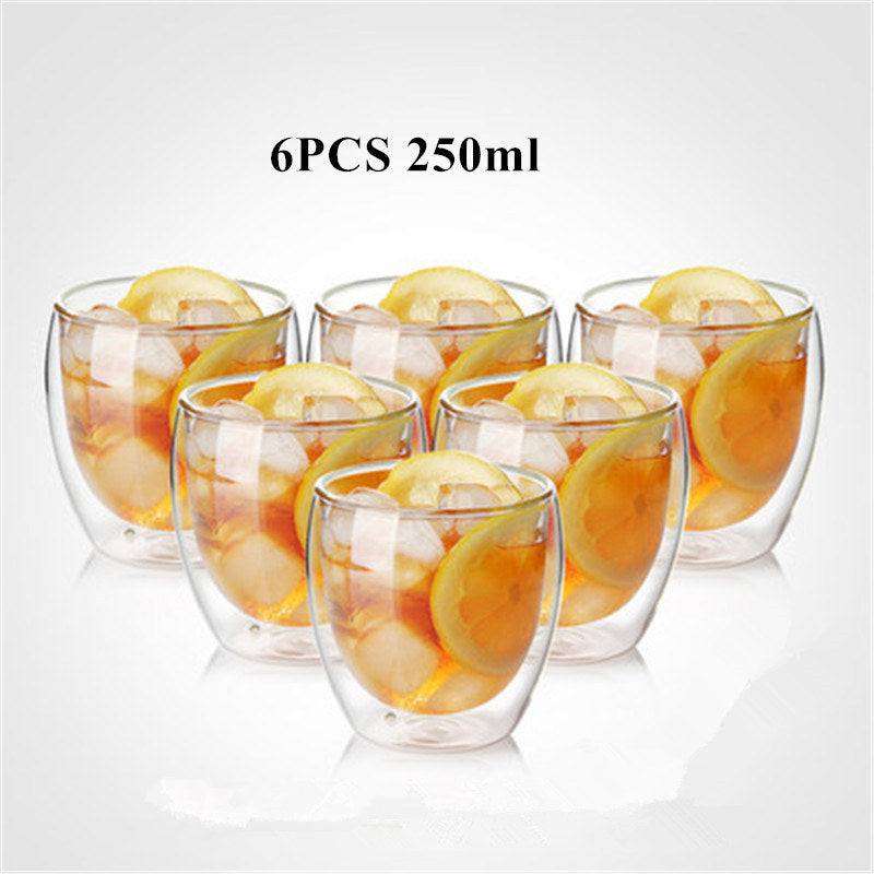 Doppelkaffeetasse aus Glas