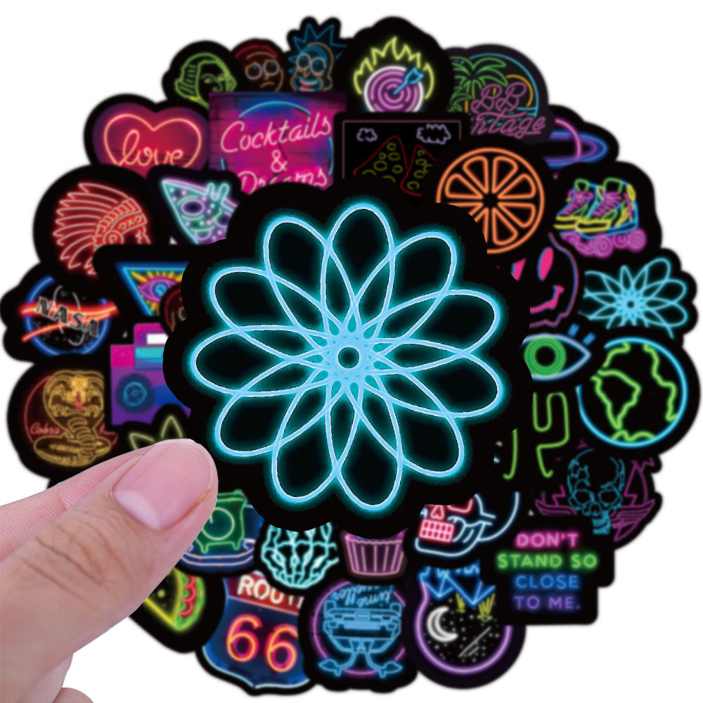 50 Neon Graffiti Aufkleber