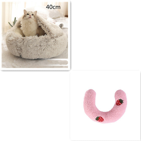Flauschiges 2 in 1 Hunde- und Katzenbett