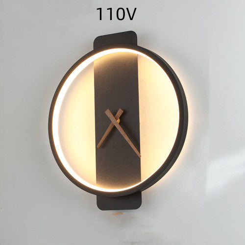 Nordische Wandlampe - Wanduhr